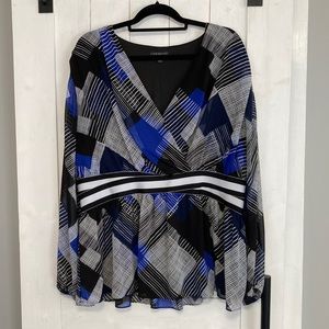 Lane Bryant Blouse - blue/black